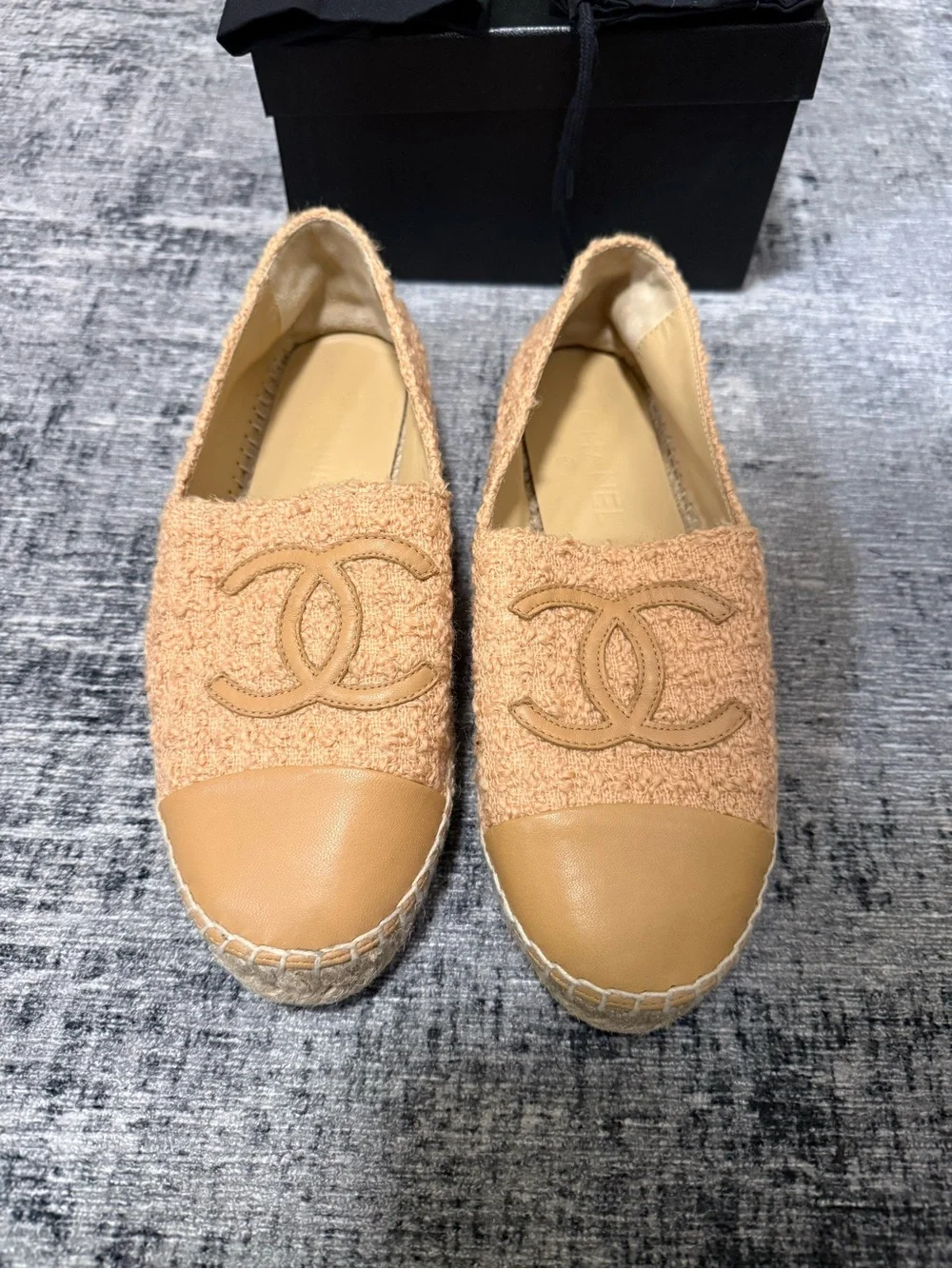 Chanel Tan Tweed Espadrilles - Women's size 38